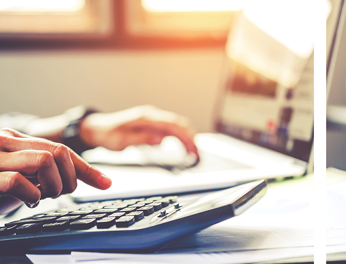 financial lender calculating