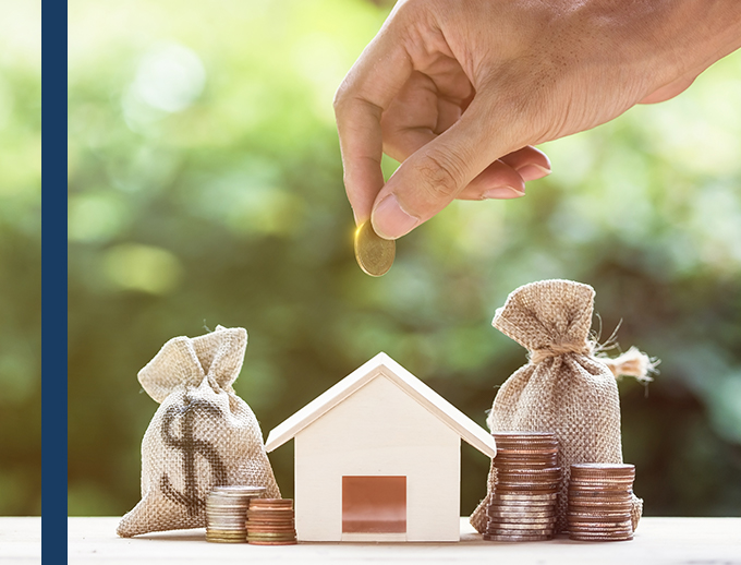 house with coins