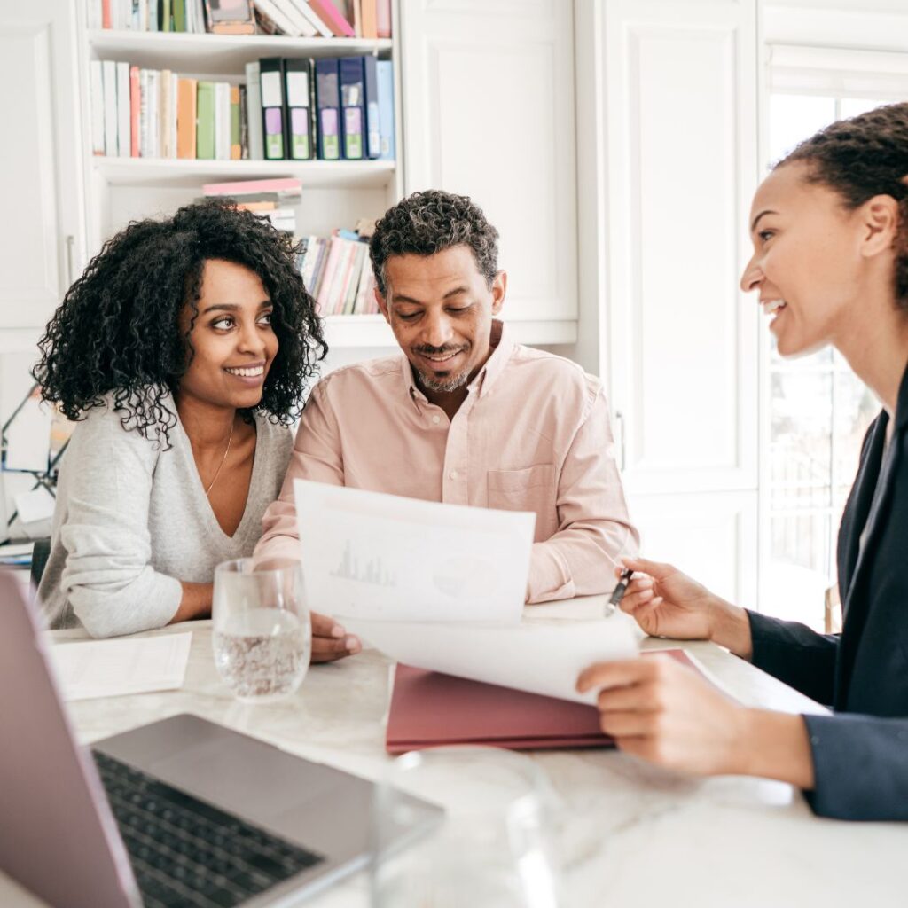 Real estate lender working with clients
