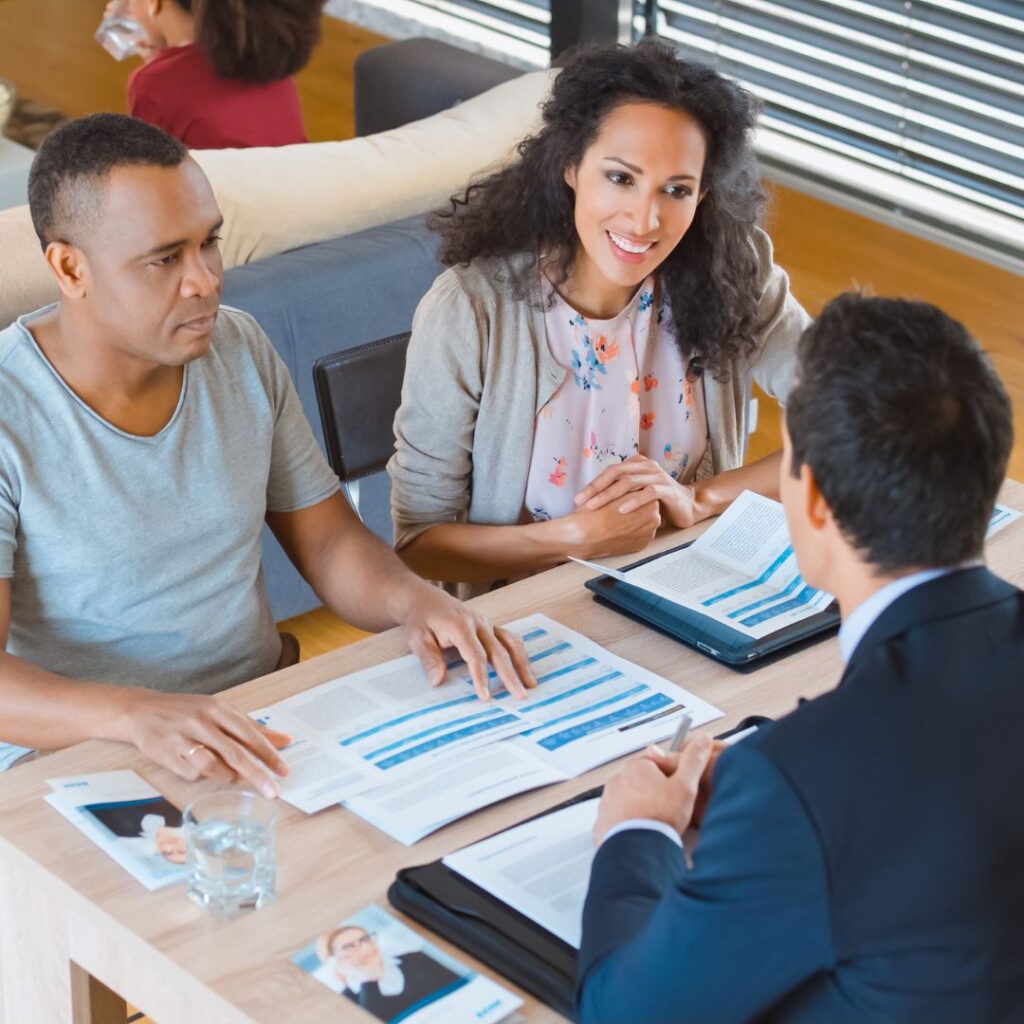 couple going through loan process