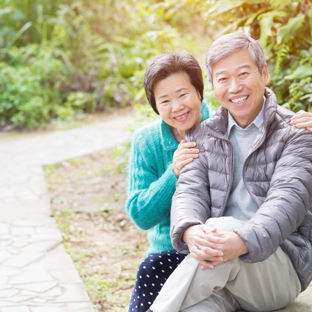 Happy couple on their property