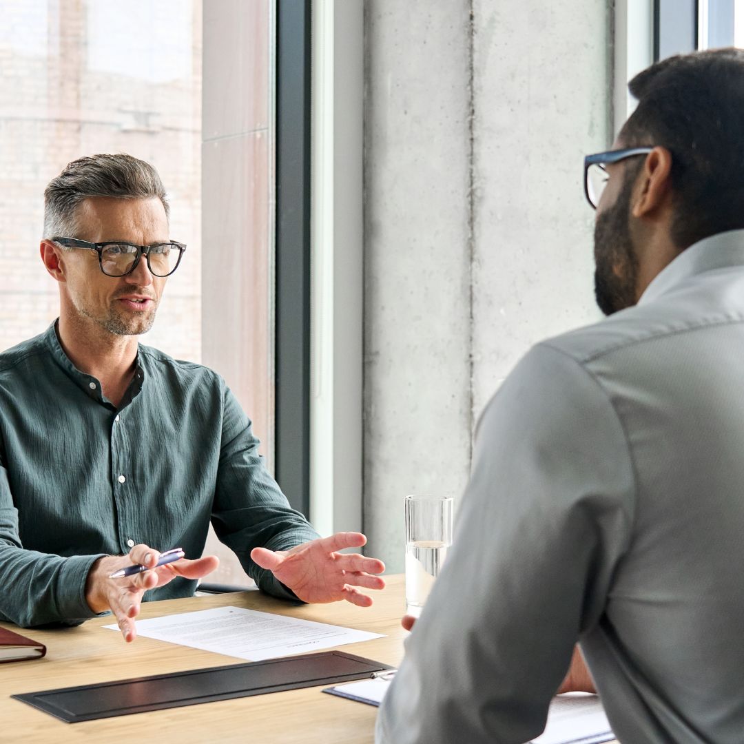two businessmen meeting