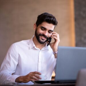 investor on the phone with loan provider
