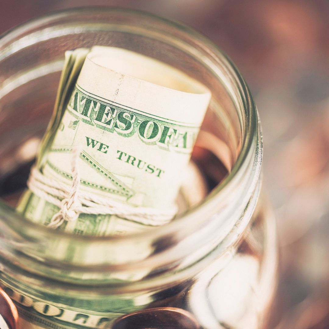 Money in a jar