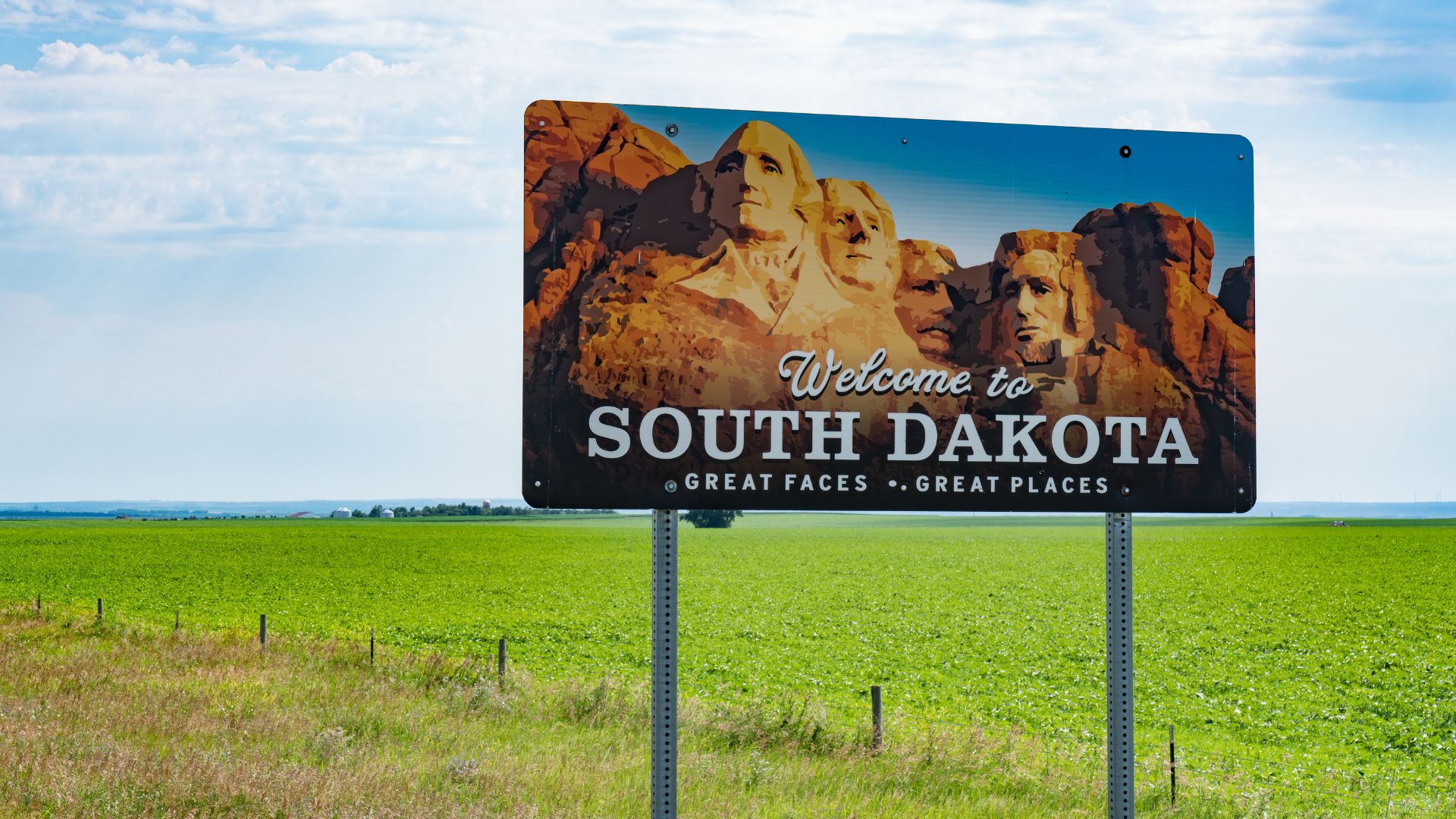 welcome sign into South Dakota