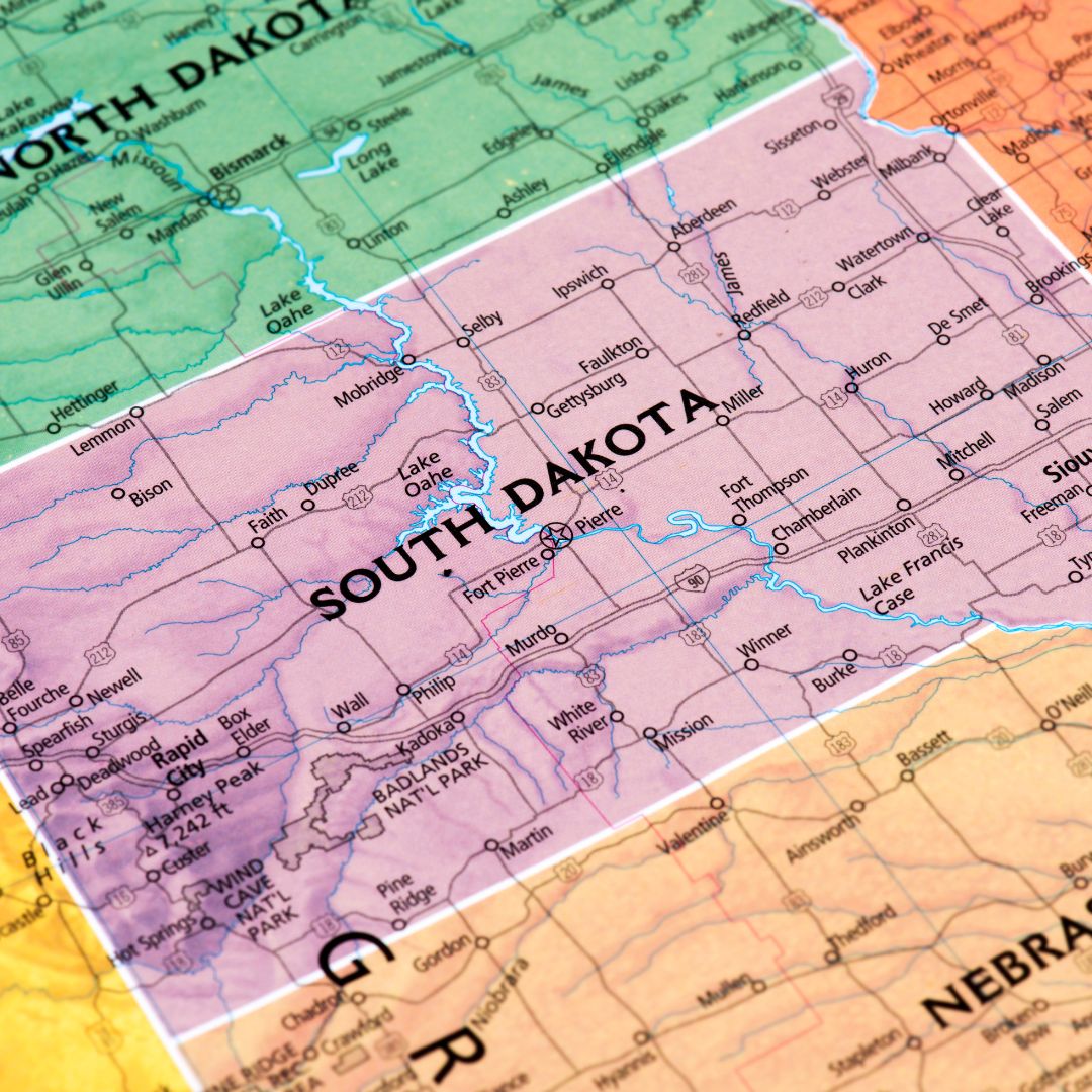South Dakota map