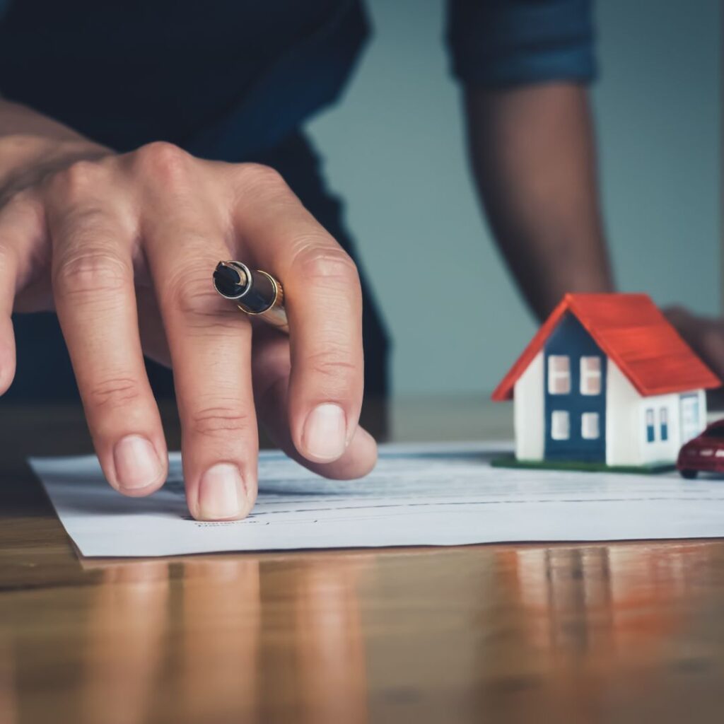 Someone looking at a contract