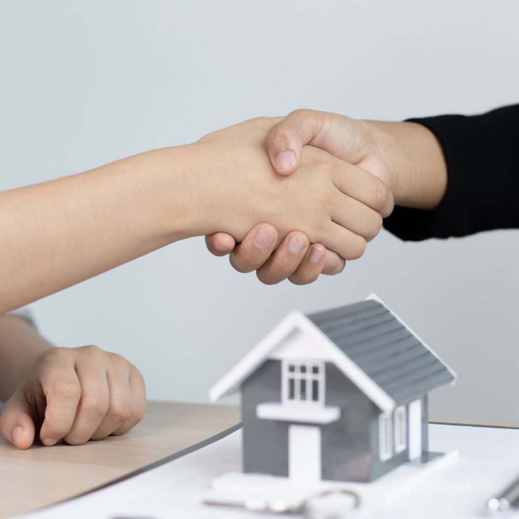 Shaking hands with a lender
