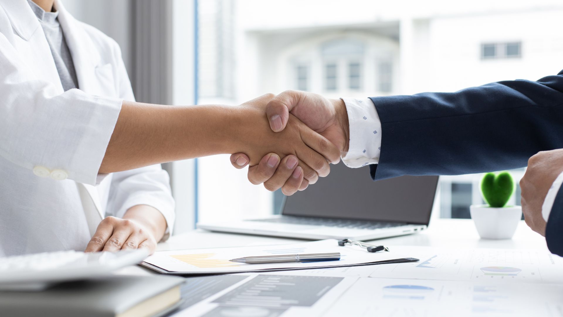 handshake with banker