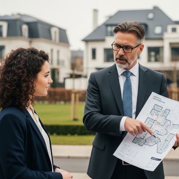 Two people closing a real estate deal.