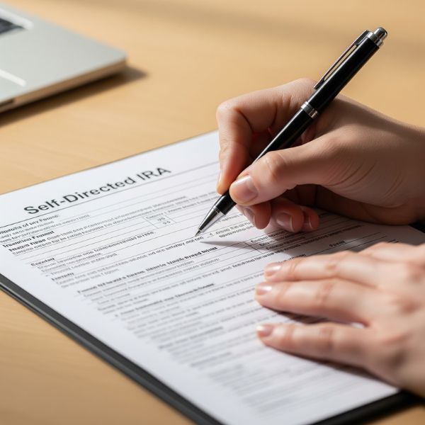 Signing paperwork.