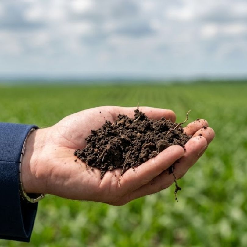 Close-up of rich agricultural soil representing specialized land lending and evaluation.