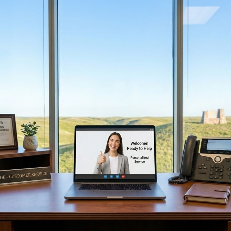 A professional desk setup representing direct communication and personalized customer service.